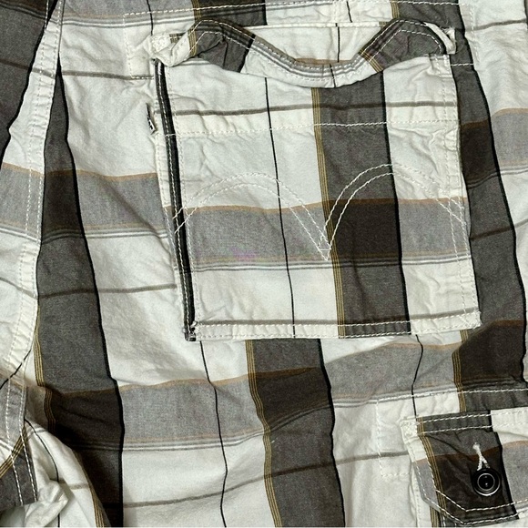 Levi’s White Tag Mens Sz 40 Gray Checkered Cargo Short Streetwear Vintage Skater - Picture 4 of 14